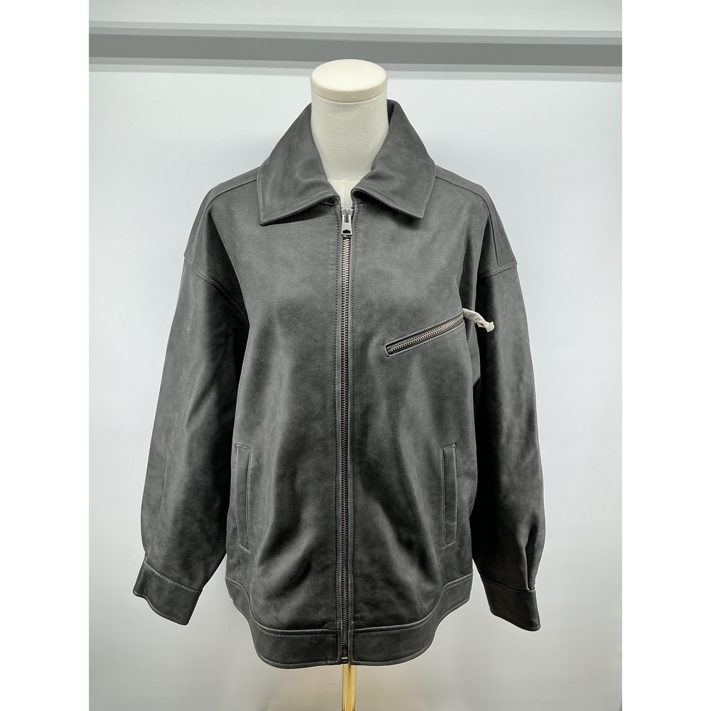 100% Leather Oversized Bomber Jacket